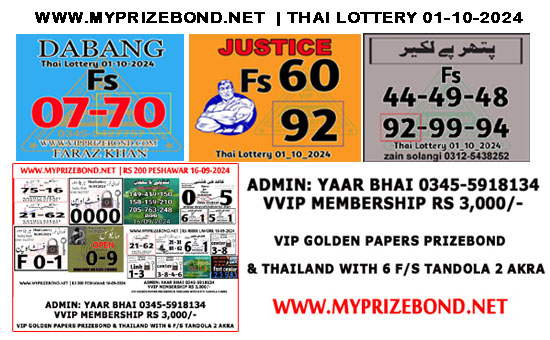 Winning list thai lottery 01-10-2024